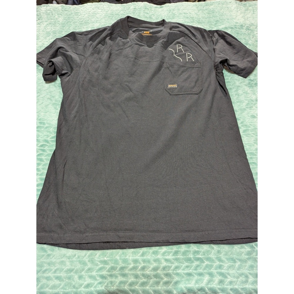 Ariat Rebar Cotton Pocket T-Shirt Mens Large Black Short Sleeve Workwear‎ Tee